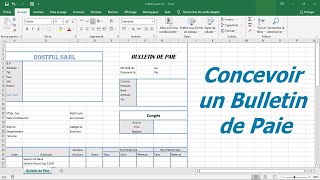 Concevoir un bulletin de Paie sur Excel étape par étape [upl. by Longfellow258]