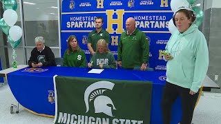 Emily Graham of Homestead HS full interview on signing with Michigan State soccer on 111924 [upl. by Tamas821]