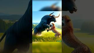 Bull rescue the calf 🐄🐄 cheetahvsbull cheetah calfrescue savetheanimal calf [upl. by Geehan]