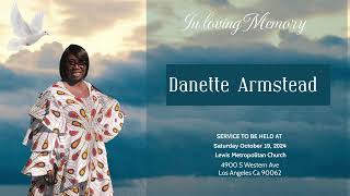 Danette Armstead Homegoing Service Saturday October 19th 2024 [upl. by Sonia]