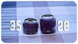 Sony 35mm F18 vs 28mm F2 Lens Comparison [upl. by Yot]