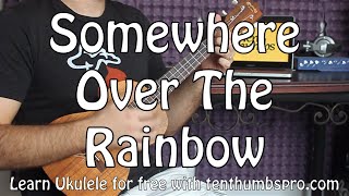 Somewhere Over The Rainbow  Easy Beginner Ukulele Tutorial  Iz [upl. by Dominik]