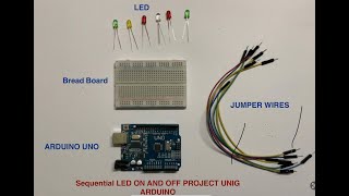 HOW TO DO SEQUENTIAL LED ON AND OFF PROJECT USING ARDUINO UNO [upl. by Robison]