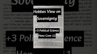 Hobbes View on Sovereignty3 5th Semester Political Science Hons Core11 [upl. by Alihs]