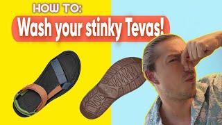 How to Wash and Clean Your STINKY Tevas 🧼🩴 [upl. by Des]