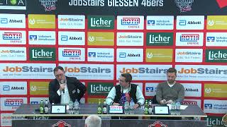 46ersTV Pressekonferenz JobStairs GIESSEN 46ers vs Bozic Estriche Knights Kirchheim [upl. by Lindo]