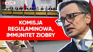 Komisja regulaminowa z Ziobrą Walczy o swój immunitet NA ŻYWO [upl. by Keyes436]