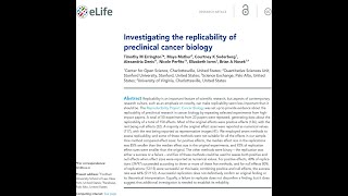 Investigating the replicability of preclinical cancer biology by Errington et al [upl. by Norrag262]