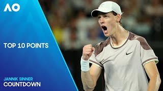 Jannik Sinner Top 10 Points  Australian Open 2024 [upl. by Ynaffad635]