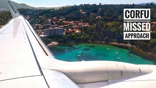 WINDSHEAR GO AROUND  Nice MISSED APPROACH to CORFU AIRPORT with Ryanair [upl. by Wayne]