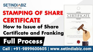 How to issue share certificate and pay stamp duty on it  Explained by Setindiabiz [upl. by Marozik851]