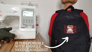 I Embroidered a Backpack Using a Single Needle Machine diy [upl. by Lebyram]