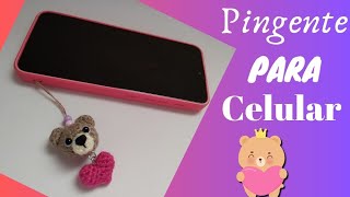 pingente para celular mini URSINHO amigurumi e CORAÇÃO de crochê 🐻🩷 [upl. by Zurciram]