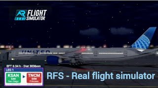 RFS  Real flight simulator San Diego to Princess JulianaUnited airlinesBoeing 777300ER [upl. by Carlyle]