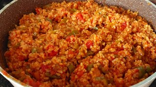 PİLAV ENFES  Salçalı Domatesli Sebzeli Bulgur Pilavı Tarifi  Salçalı Bulgur Pilavı Nasıl Yapılır [upl. by Anneyehc]