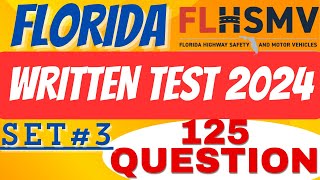 Florida Permit Test 2024  Florida DMV Permit Test  Florida DMV Practice Test 3  125 questions n [upl. by Araminta936]