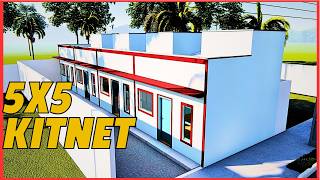 Kitnet 5x5  kitnet modular pra lote 10x20 [upl. by Kimmy]