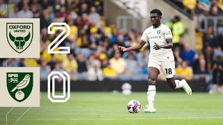 HIGHLIGHTS  Oxford United 20 Norwich City [upl. by Soinski914]