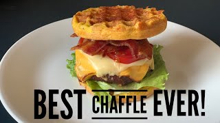 The EASIEST Chaffle recipe EVER Only 3 Ingredients  Keto Chaffle [upl. by Nairda]