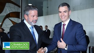 Primeiroministro da Espanha visita presidentes da Câmara e do Senado  060324 [upl. by Sammer]