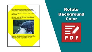 How to rotate a pdf background color in PDFXChange Editor [upl. by Ydissac]