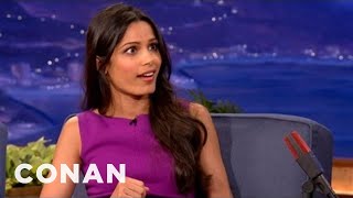 Freida Pinto On Bollywood Dancing amp quotTrishnaquot  CONAN on TBS [upl. by Burhans]