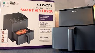 Cosori Dual Blaze 64 Litre SMART Air Fryer  Unboxing amp Review  Functions  Cooking Sausages [upl. by Lesirg]