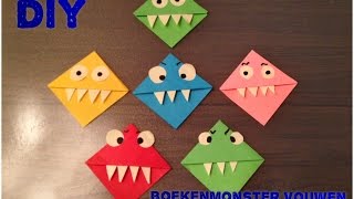 DIY Boekenmonster vouwen boekenlegger  Knutselen  CreaBella [upl. by Aidole]