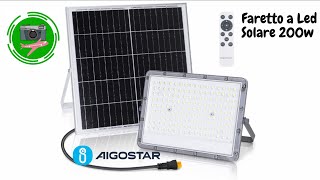 Aigostar Faretto Solare 200W a Led Crepuscolare autonomia 12 ore [upl. by Richmal]