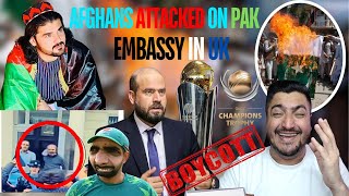 Afghan Citizens hits Pak ambassador in UK with a shoes  Afg boycott champions trophy [upl. by Vyky]