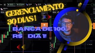 Gerenciamento de Banca de Pequena  R100  Dia Um Opções Binárias [upl. by Lemaj477]