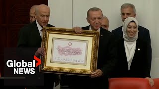 Turkeys Erdogan sworn in for new term as president [upl. by Jonny]