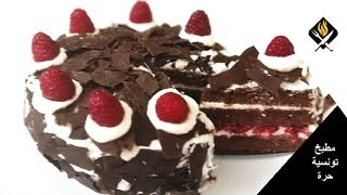 كيكة الغابة السوداء بجينواز ناجحة  خبزة قاطو طبقات فاخرة و اقتصادية  RECETTE GÂTEAU FORÊT NOIRE [upl. by Centeno947]