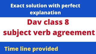 subject verb agreement solution  DAV class 8 English practice chapter4  collection of buddy [upl. by Rosmarin333]