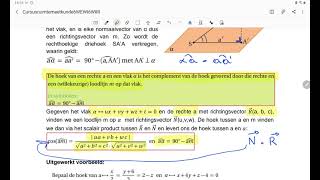 Ruimtemeetkunde les 12 hoek tussen een vlak en een rechte [upl. by Noterb]
