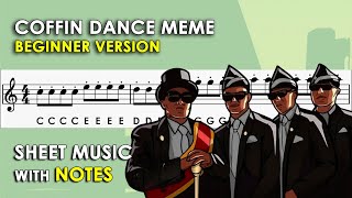 Coffin Dance Meme  Sheet Music with Easy Notes for Recorder Violin Beginners Tutorial  Astronomia [upl. by Jory]