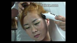 hairxx 004 long hair girl to very short haircut makeover [upl. by Greenlee]