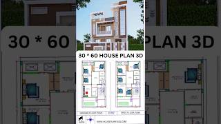 30x60 House plan 3d  6Bhk North face architecturalhouseplans modernhomeplans 30x60houseplan [upl. by Poler]