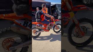 Jeffrey Herlings’ mechanic taking his second KTM 450 SXF to the pits at Lommel 2024 ktm450 mxgp [upl. by Aeuhsoj]