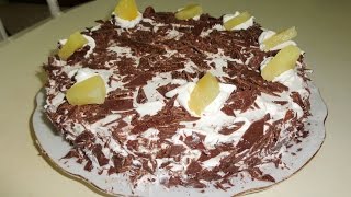 Gâteau forêt noire  طريقة تحضير كعكة الغابة السوداء بطريقة سهلة [upl. by Rephotsirhc]