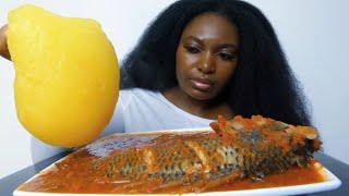 Cook and Eat With Me tilapia fish pepper soup with starch fufu [upl. by Eoj181]