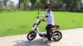 18 Inch Pedal Assist Electric Scooter For Adults 48V 250W E Scooter CE Certificated Moped Electric B [upl. by Deina242]