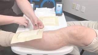 How To Apply Two Dressings To One Large Wound 4x5 Adhesive [upl. by Ahcsim]