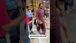 Saif Ali Khan और kareena kapoor अपने बच्चों के साथ एयरपोर्ट पर स्पॉट हुए  shorts bollywood [upl. by Nahte583]