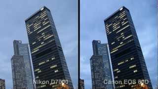 Canon EOS 60D vs Nikon D7000 Low Light [upl. by Erdnuaed]