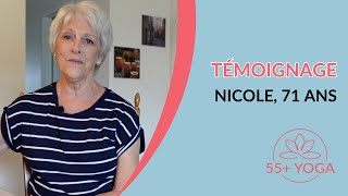 Les bienfaits du yoga chez 55 YOGA  Témoignage de Nicole 71 ans [upl. by Pace792]