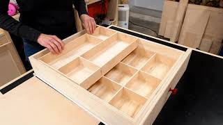 Workshop Drawer Organization  DIY Drawer Dividers with Sliding Tray [upl. by Izmar]