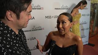 Adrienne BailonHoughton Carpet Interview at Miss USA 2023 [upl. by Bayard186]