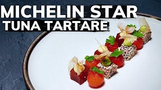 Fine dining TUNA TARTARE recipe Michelin Star Cooking At Home [upl. by Eckblad]