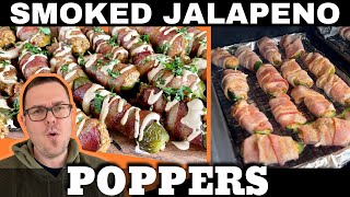 Smoked Bacon Wrapped Jalapeño Poppers Recipe [upl. by Lorena69]